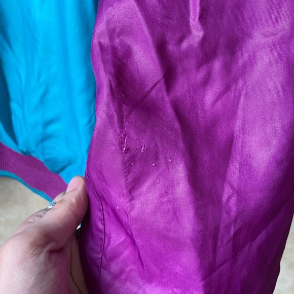 Vintage 80s 90s Puma Purple and Teal Pull Over Windbreaker Jacket Unisex Large - Picture 4 of 11